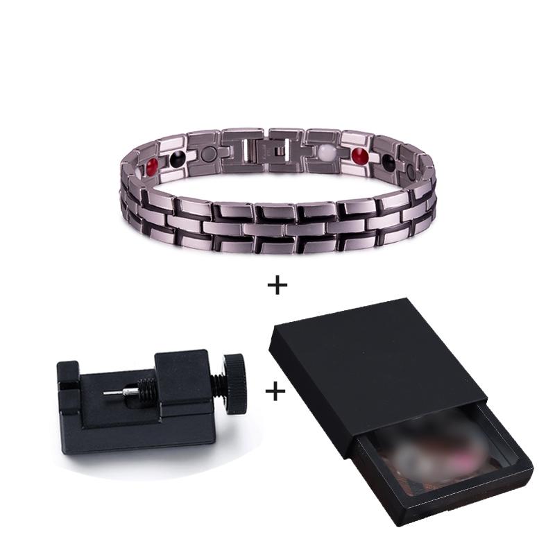 Vinterly Health Magnetic Bracelets Male Stainless Steel 12mm Wrist Band Magnet Men Hand Chain Link Energy Jewelry Waterproof