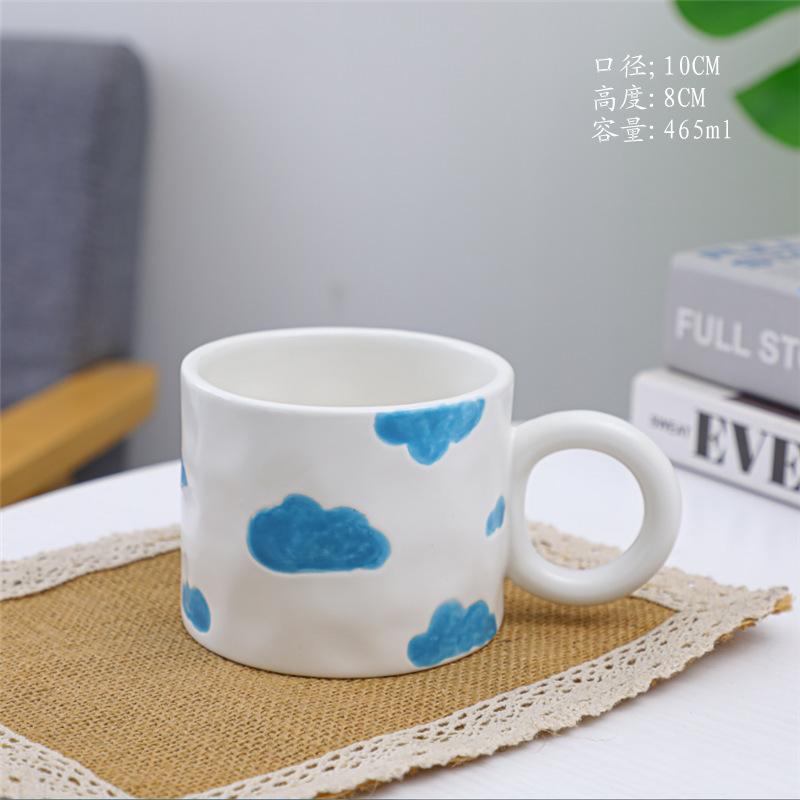 Big Ears Hand-Painted Ceramic Style Coffee Couple Cup Simple Korean Hand-Painted Cup