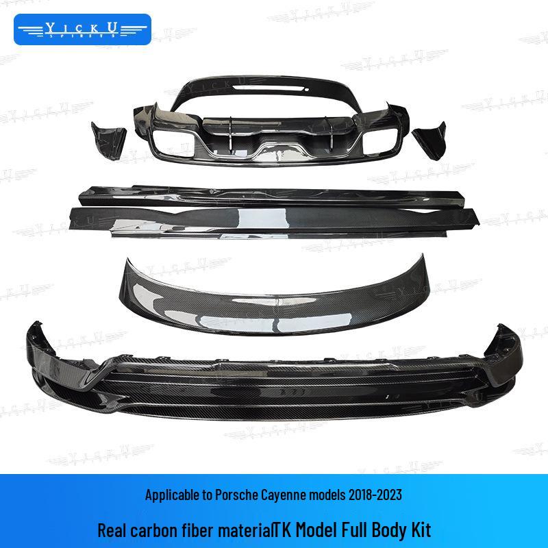 Porsche Cayenne 18-23 CM Model Upgrade Kit: Front/Rear Lip, Side Skirts, Spoiler, Fender Flares
