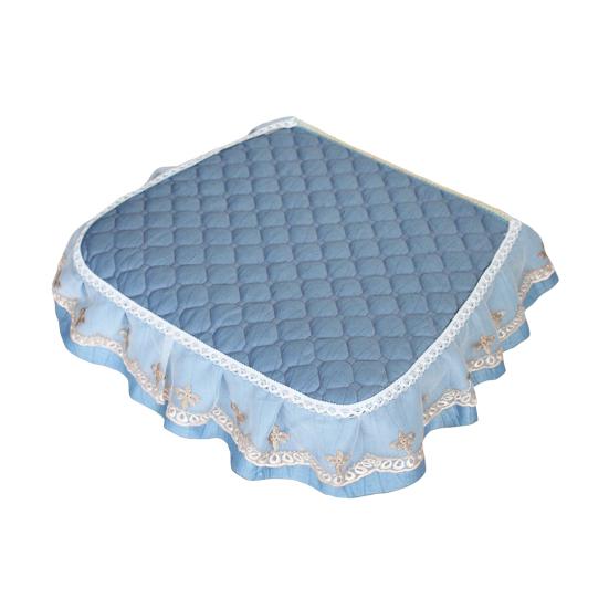 Chair Cushion with Lace Ruffle Quilted Non Slip Square Seat Pad Chair Protector with Elastic Strap for Dining Chairs Seat Office Chairs Back