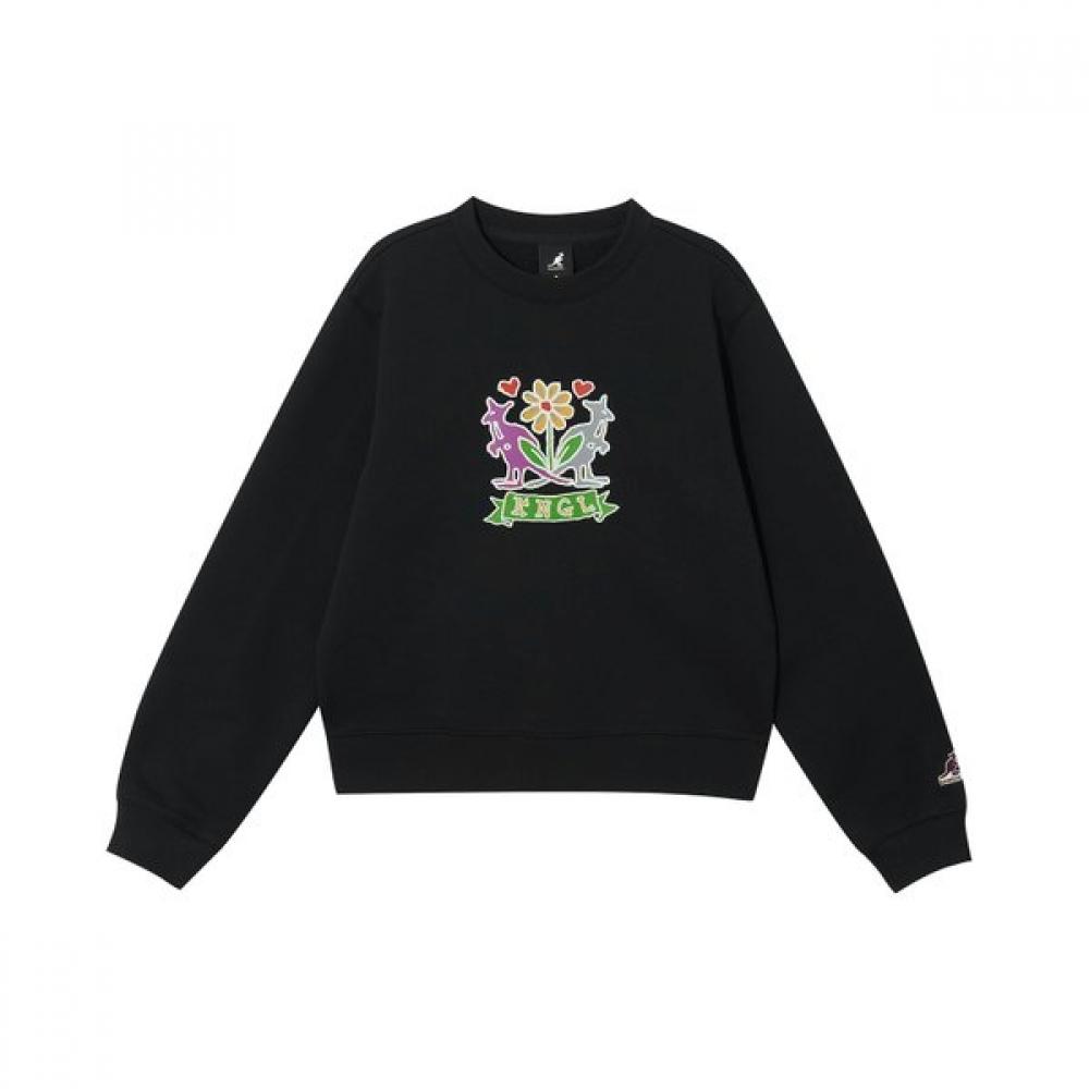 Kangol Women S Garden Semi Overfit SweatShirt Black 1797 LA 5470₽