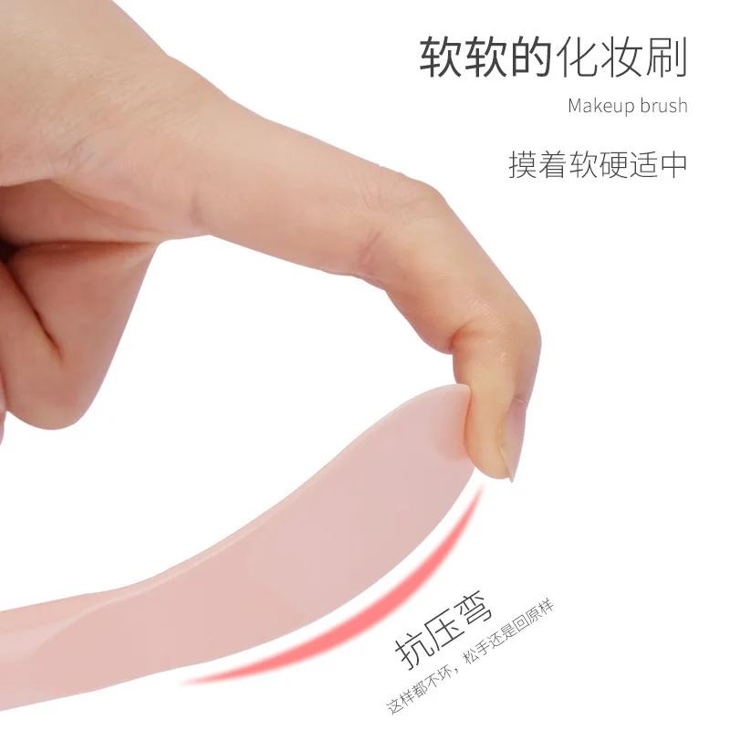Silicone Facial Mask Brush Soft  Mud Film Brush DIY Film Adjusting Beauty Tool  Wholesale Head with Scraper Integrated Dual-use