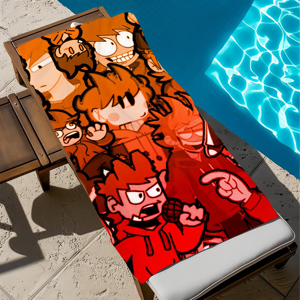 E-Eddsworlds cartoon cute anime Towel Beach Quick Dry Soft Pool Towels Gift for Travel Gym Shower Camping sports