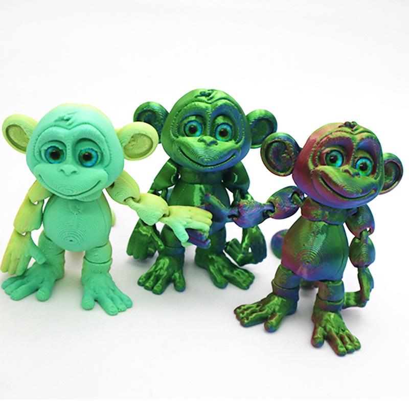 Stampa 3D Scimmia Artigianato Figura Multi-articolato Mobile Divertente Astratto Per Casa Scrivania Decorazione Statua Animali Bambini Regalo Unico