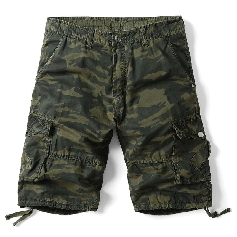 Mens Cargo Shorts Cotton Relaxed Fit Camouflage Camo Cargo Short
