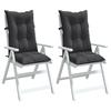 High Back Seat Cushions 2 Pcs Anthracite Melange 120 X 50 X 7 Cm Fabric