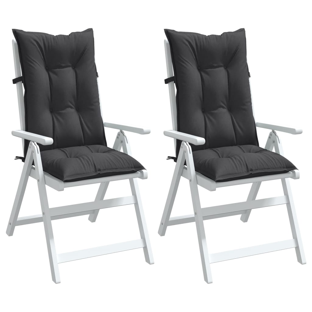 High Back Seat Cushions 2 Pcs Anthracite Melange 120 X 50 X 7 Cm Fabric