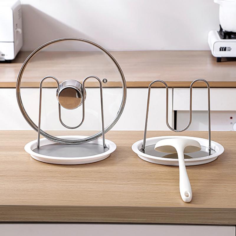 Foldable Pot Lid Holder And Spoon Rest Utensils Lid Spoon Holder Portable Multifunctional Storage Rack Stove Organizer 1pc