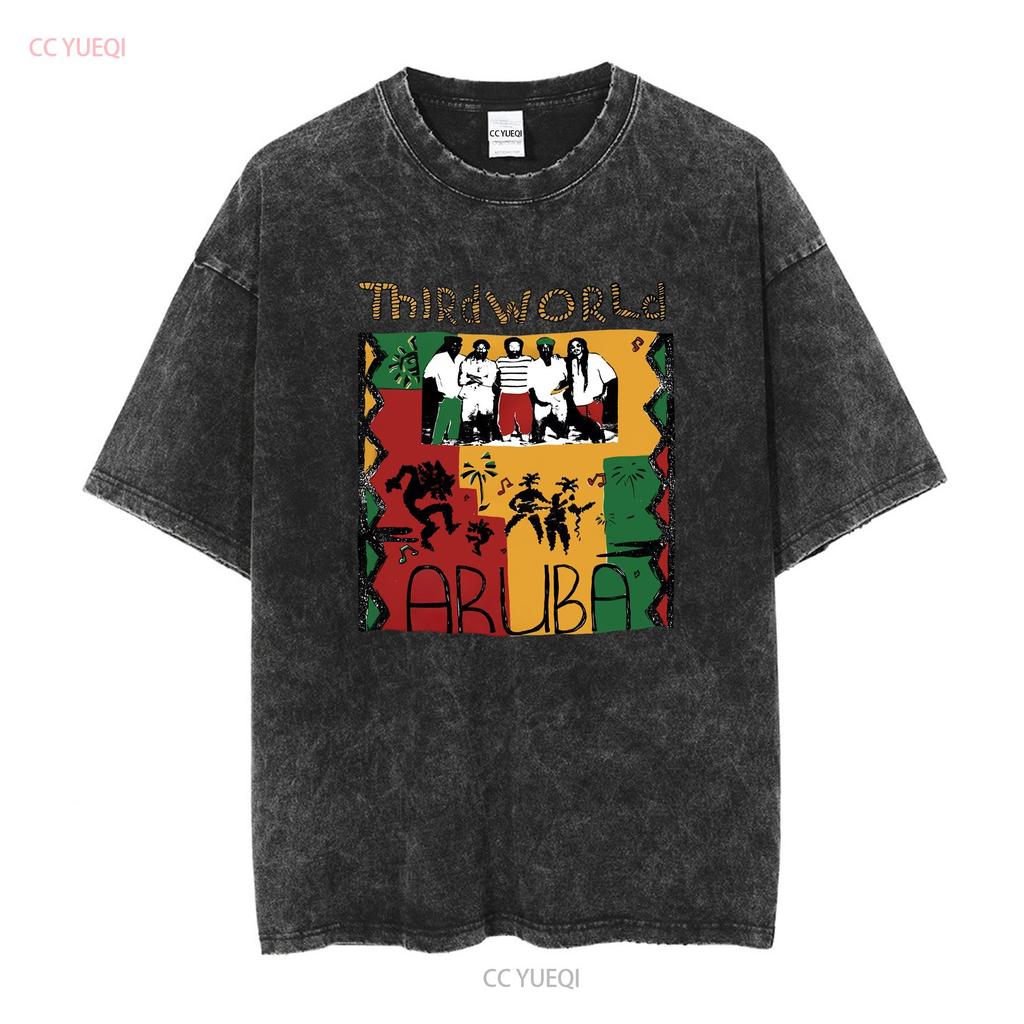 Vintage Třetí svět Aruba Jedinečné barvy reggae Obal alba Kapela Tričko XL dlouhý rukáv vintage Prané designové oblečení