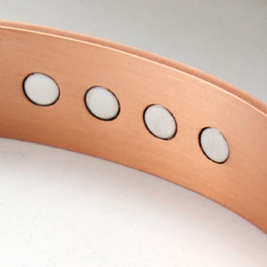 Yousheng Men Magnet Bracelet Opening Adjustable Circumference Positive Energy Retro Engraved Copper Lightweight Daily Wrist Jewelry