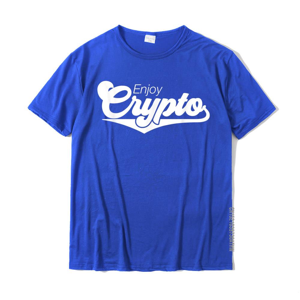 Enjoy Crypto Funny Retro Cryptocurrency Bitcoin HODL TShirt Group Casual Tops T Shirt Fitted Cotton Men T Shirt