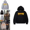 Stylish Flame Print Plus Size Men's Hooded Sweatshirt Sweater