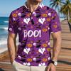 Men's Halloween Print Short Sleeve Casual Shirt