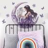 Wall Sticker Girl Purple Dress Art Decoration Nordic PVC Poster Decals