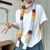 Regenbogenfarbener Y2K Gestreifter Schal Kleidung Accessoires Streifen Schal Damen