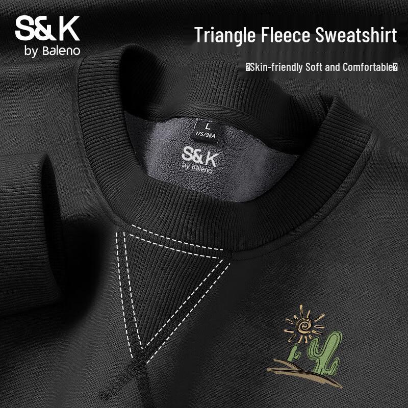 Baleno Men's S&K Series Fleece-lined Plant Print Sweatshirt