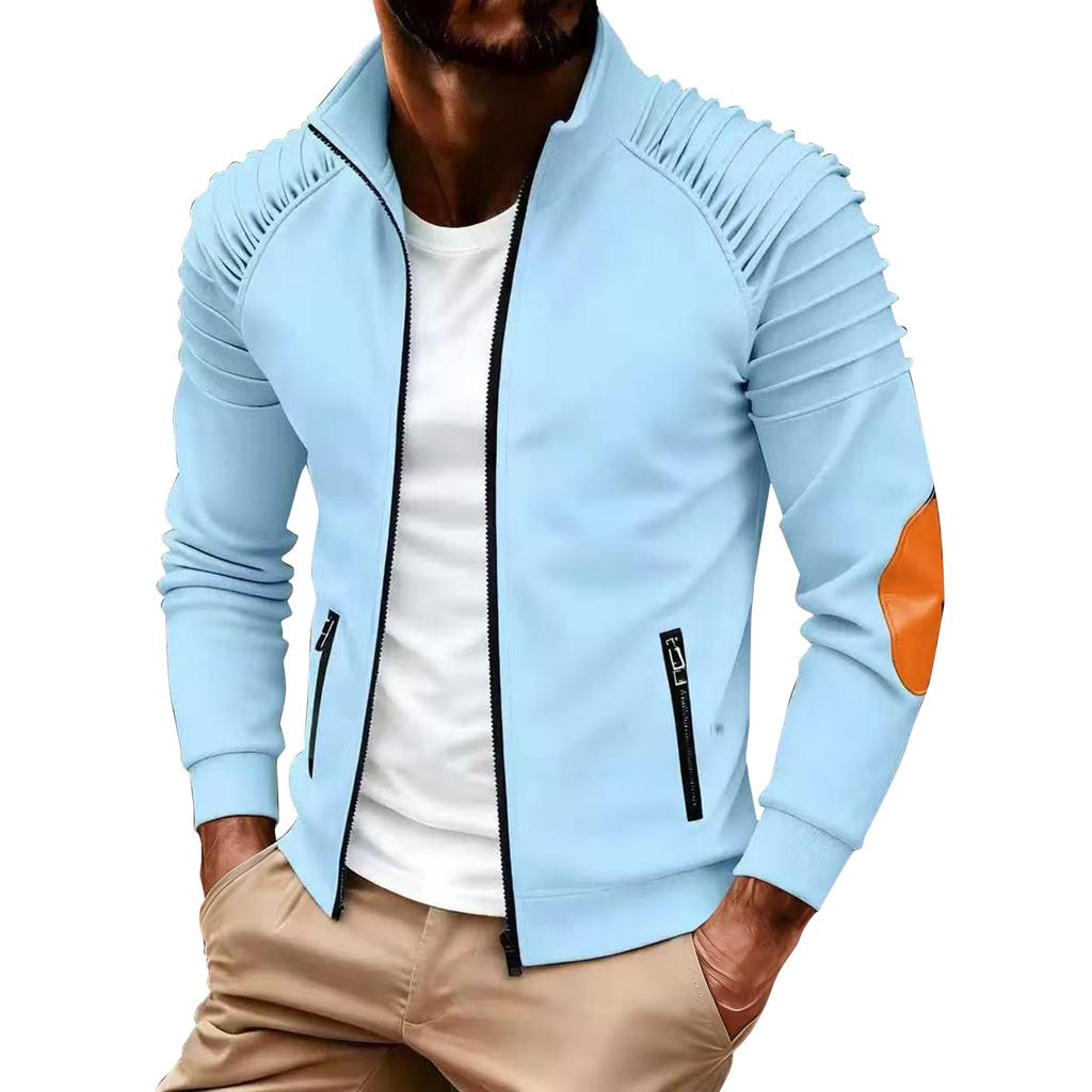 Men's Winter Solid Color Zipper Jacket Men's Casual Fashion Cardigan