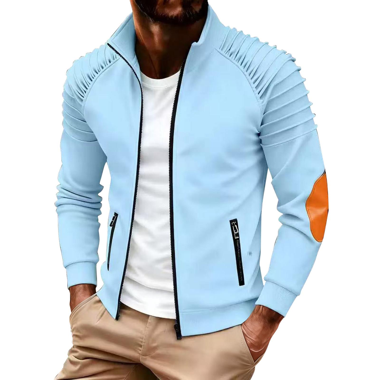 

Men s Winter Solid Color Zipper Jacket Men s Casual Fashion Cardigan XXL