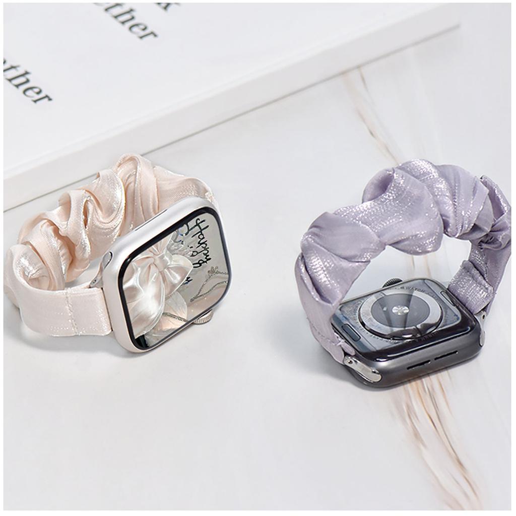 INS Chiffon Ice Silk Elastic Scrunchie Strap For Samsung Galaxy Fit3 SM-R390 Slim Girl Band Loop Bracelet For Galaxy Fit 3