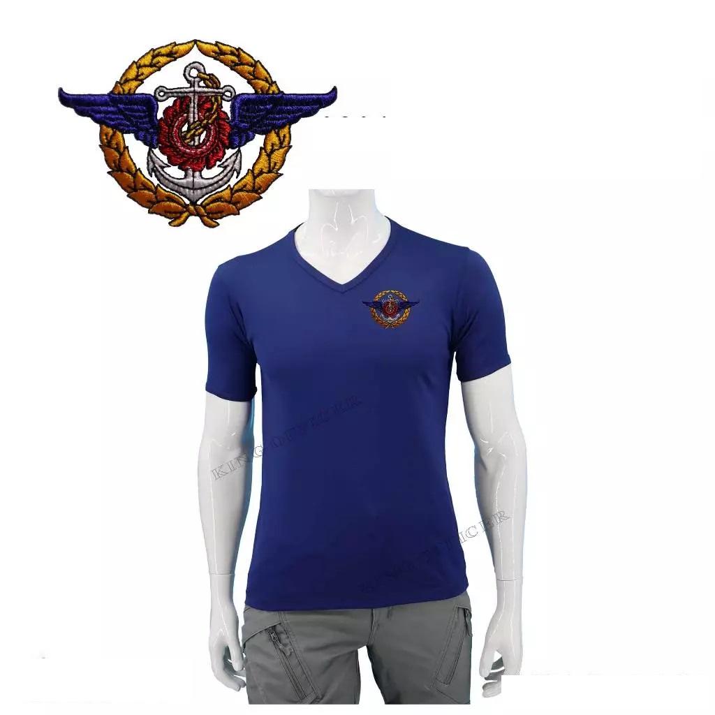 T-Shirt mit gesticktem Emblem der thailändischen Streitkräfte, Militärsoldat, Thailand-Flagge, Unterhemd, V-Ausschnitt, Aufdruck, kurzärmlig, schnelltrocknend, Uniform für Herren und Damen, Unisex