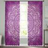 Purple Round Flowers Tulle Curtain For Living Room Bedroom Modern Sheer Curtains Decorative Window Treatment