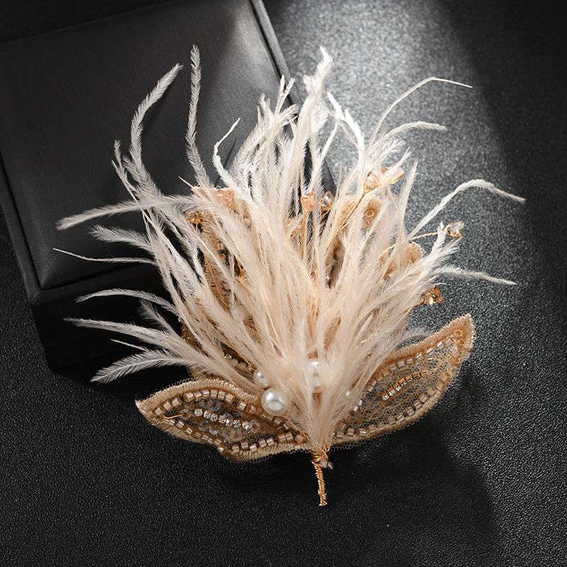 Super Fairy Feather Pearl Brooch Feminine Elegance Temperament Pin Party Coat High-end Corsage Hairpin Accessories