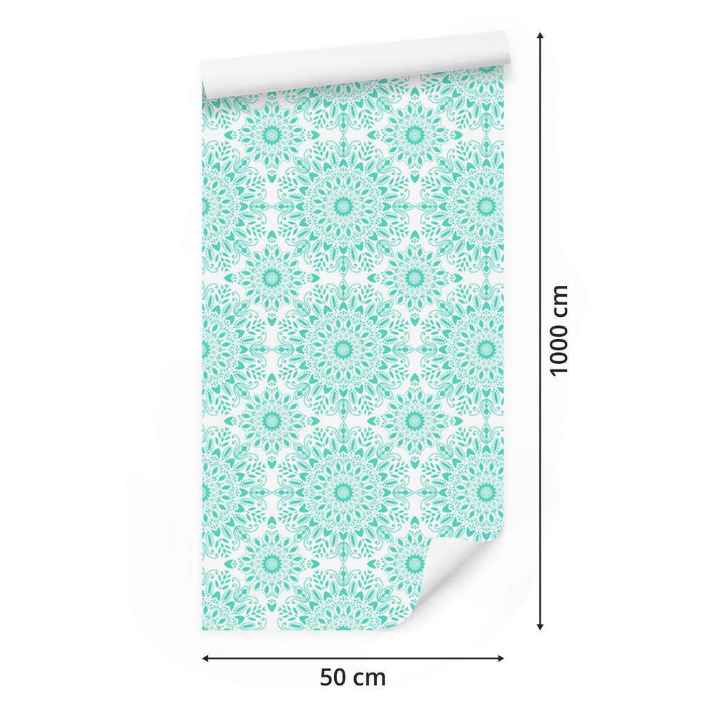 Beautiful turquoise wallpaper for living room and bedroom 50x1000