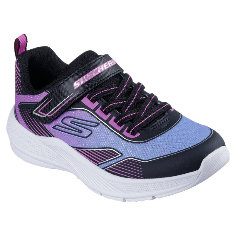 Skechers Kids Microspec Advance Comfortable Versatile Simple Fashion Low-Top Casual Shoes Kids sneaker Black Purple 303657L-BKMT