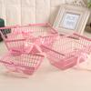 Rack Storage Basket Pink Desktop Finishing Cosmetics Jewelry Container