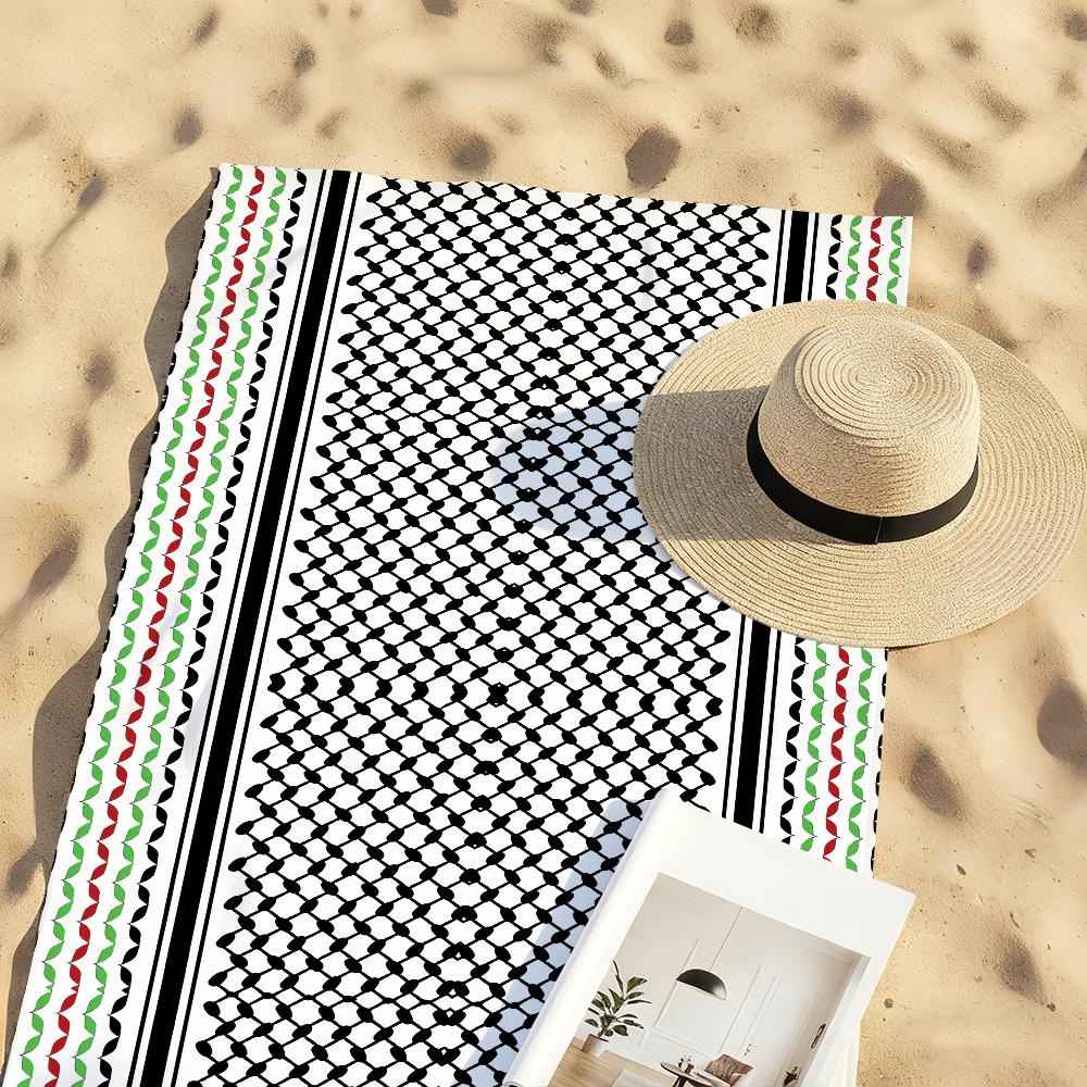 Palästina Keffiyeh Arabisches Schal Handtuch Weich Pool Geschenk Für Reise Fitnessstudio Dusche Camping Schnelltrocknend Sport Große Strandhandtücher