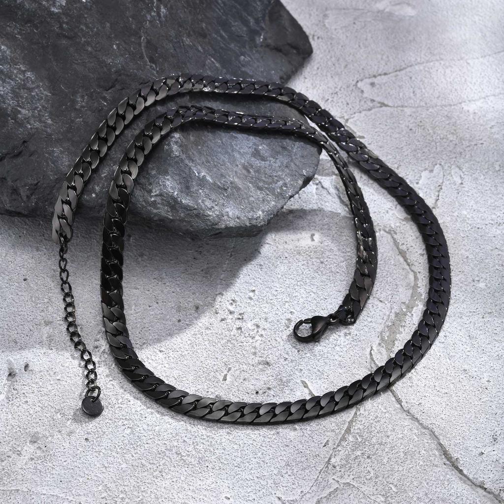 Edelstahl Kubanische Kette Halskette für Männer 6mm Kette Punk Minimalistische Halskette Hip Hop Wasserdichter Schmuck Geschenk 50/55cm