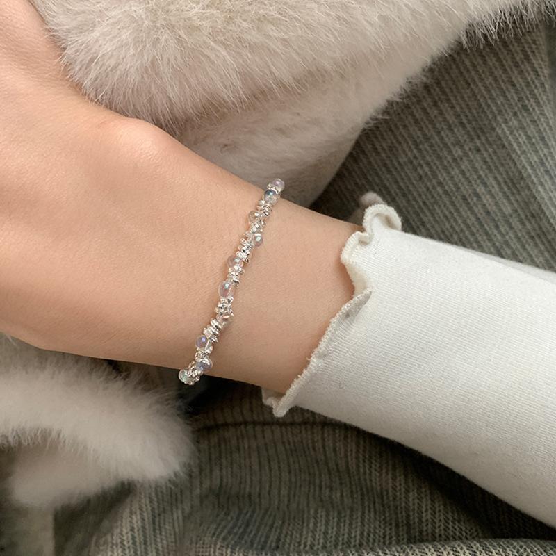 Dream beads, small light bulbs, broken silver bracelets, women's light luxury niche design, high-end elegant and versatile bracelets, jewelry.