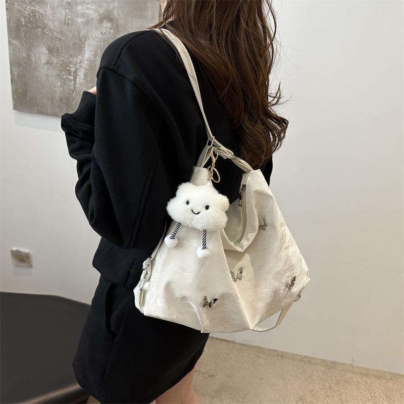 Large capacity bag women 2025 fashion new niche design commuter leisure beauty double shoulder crossbody backpack