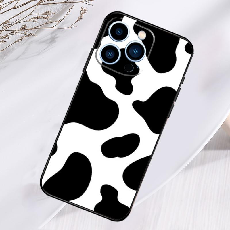 White Black Cow Print Phone Case For iPhone 17 Air 16 15 14 13 11 12 Pro Max Plus 12 13 Mini 16e 17 Pro Max Cover