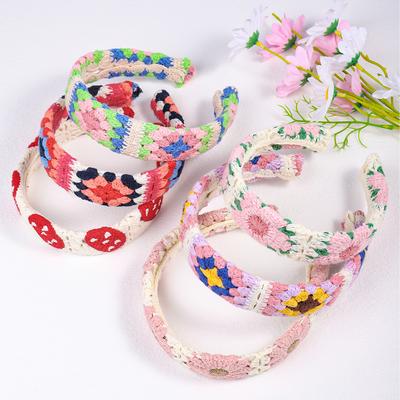 Knitted Headband Bohemian Style Summer Seaside Vacation Handmade Head Band Hair Accessories for Women Girls