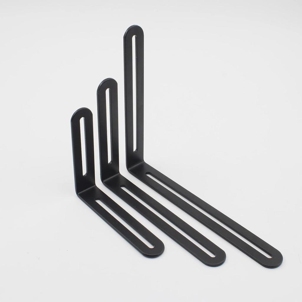 4 PCS Adjustable L-Shape Corner Brace, ULIFESTAR Heavy Duty Thicken Stainless Steel Joint Right Angle Brackets L Slotted Support Shelf Bracket for PC