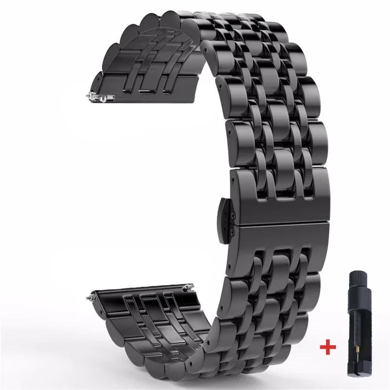 22mm 20mm Band for Samsung Galaxy Watch 3 4 5 45mm Gear S3 46mm 42mm Active2 40 44mm Stainless Steel Strap for Amazift BIP 2 GTR