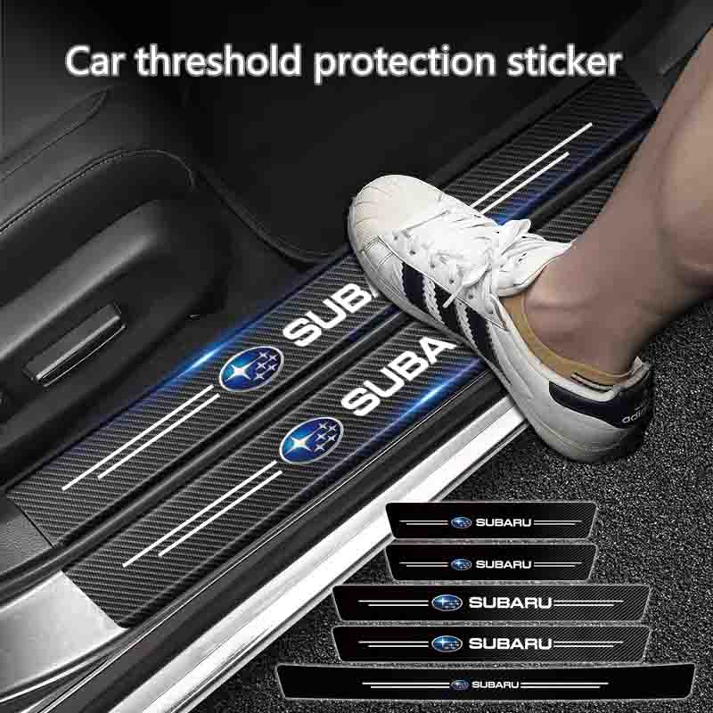 Car Door Sill Anti-scratch Stickers Carbon Microfiber Sticker For Subaru STI XV Forester BRZ Crosstrek Legacy Levorg 2006 Ascent et4