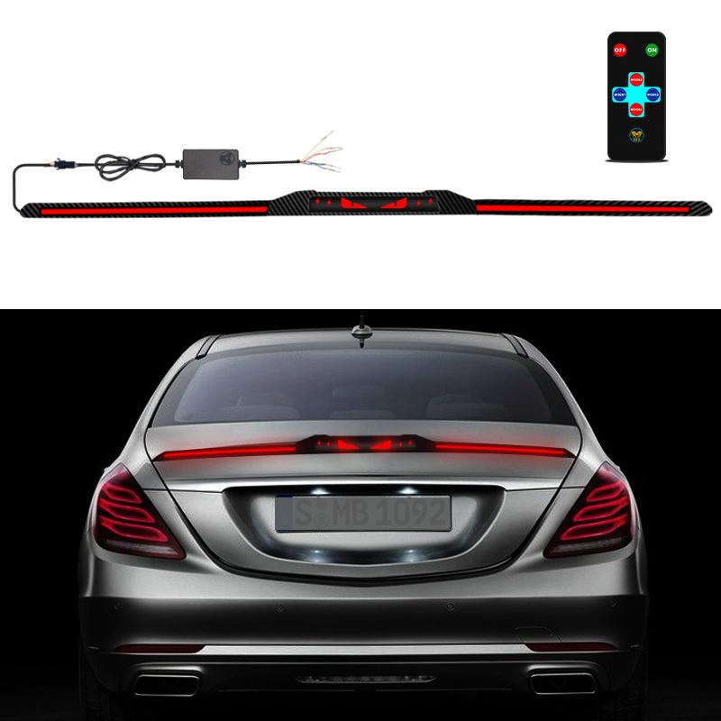 3.94ft-4.27ft Adjust Universal LED Spoiler Rear Spoiler Lip Kit for Car Trunk, Brake Light, Trunk Spoiler Fit for Roof, Wing