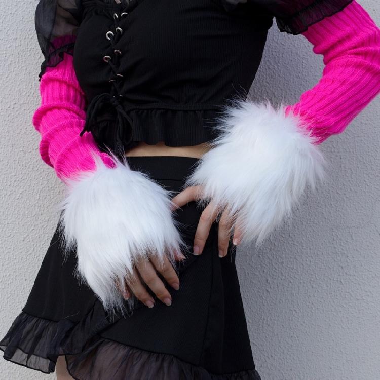 Faux Furs Wrist Cuffs Oversleeve Wrist for Wool Coat Jackets Arm Warmer Sleeve