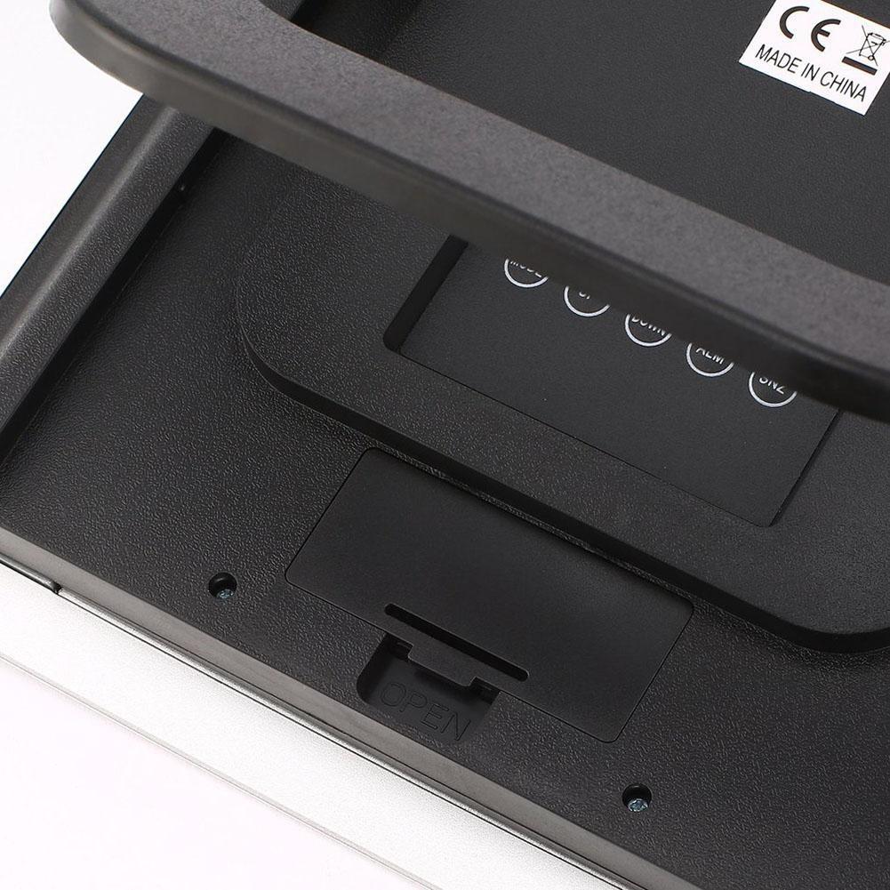 Digital LCD Home Office Decor Wall Clock Indoor Temperature Metal Wall Clock Day Wall Clock Bathroom Wall Clock