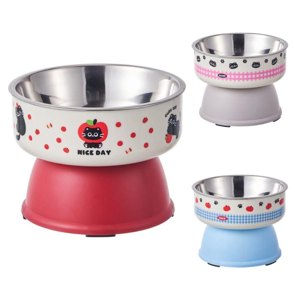 

Миска для кошачьей еды и воды против рвоты, нескользящая, из нержавеющей стали, контейнер-кормушка для воды, для дома Grey - S