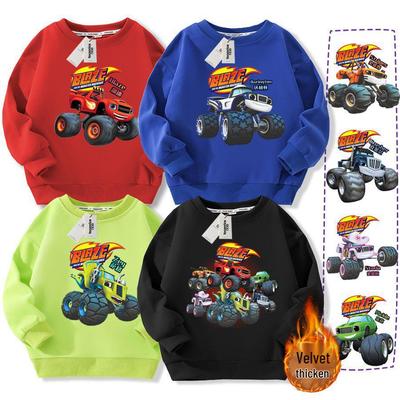 Sudadera Nueva para Niños 2026 con Forro Polar y Estampado de Dibujos Animados - Ropa Superior Infantil de Manga Larga de Moda Otoño/Invierno