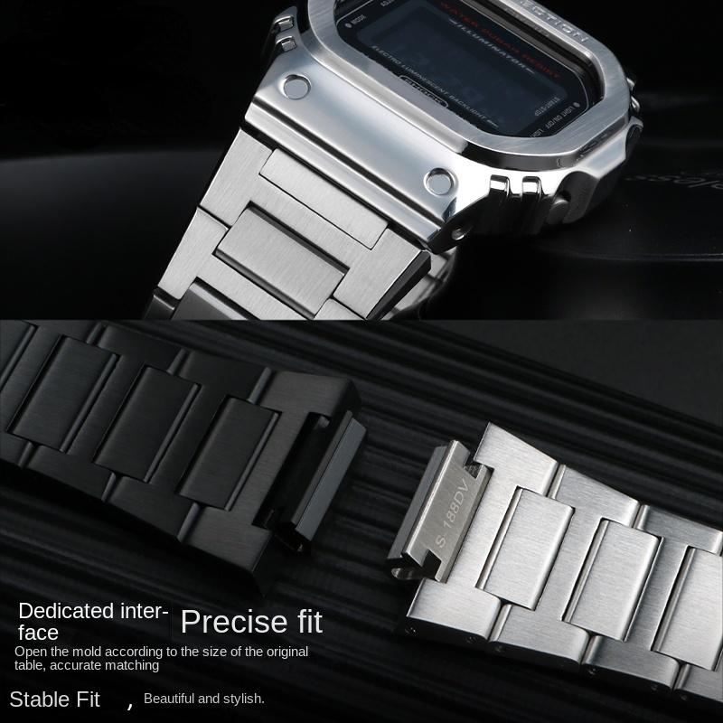 Para Casio GA-2100 GM2100 correa de reloj G-SHOCK roble de granja acero refinado modificado cadena de reloj acero correa de hombre pulsera Pulsera