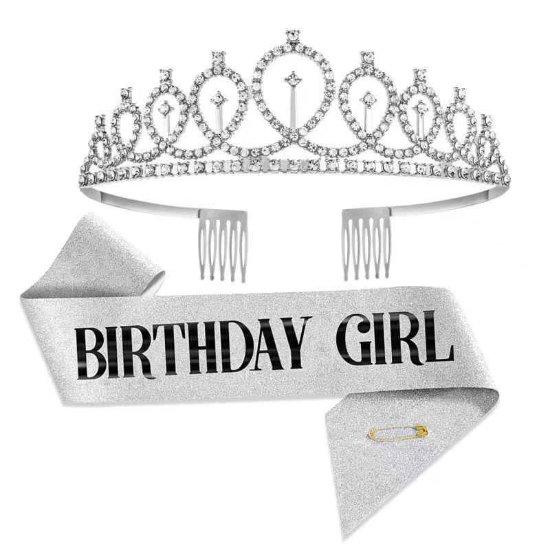 European and American Birthday Crown Headband Hairpin - "Happy Birthday"