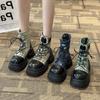 Martin Boots Women's Autumn and Winter New Old Thick-soled Denim Locomotive Breathable Thin Tooling Short Boots