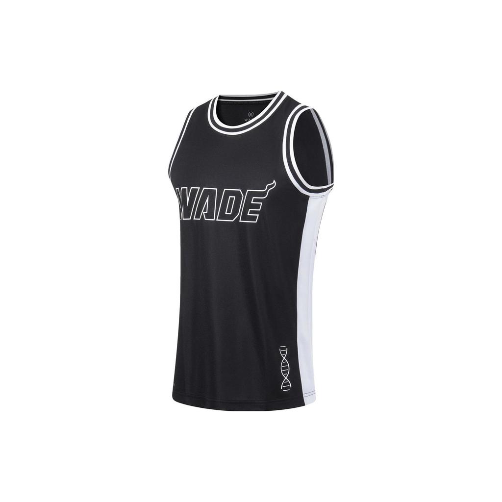 Li-Ning Wade Series Potisk písmen Barevný blok Rychleschnoucí Bez rukávů Kulatý výstřih Pánské topy Vícebarevný AAYT051-14