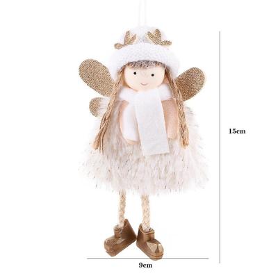 Enfeites Menina Decoração de Inverno para Árvore de Natal Pendurar Anjo de Natal Decoração de Natal Decoração de Árvore de Natal