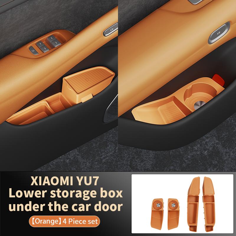 4Pcs For 2025 2026 XIAOMI YU7 Car Door Storage Box Door Groove Pad Storage Box Car Interior Organizer Accessories
