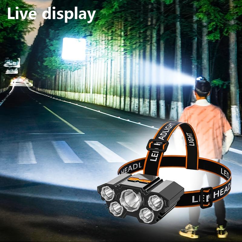 Multi-functional LED headlight, USB rechargeable headlight (with cable), adjustable mode, for outdoor camping and other family emergency lighting